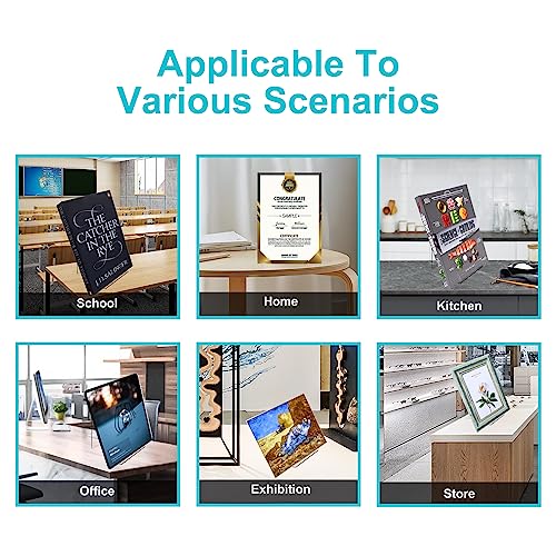 Boloyo Acrylic Book Stand Without Ledge,6 Inch 10PC Clear Acrylic Display Easel Transparent Display Stand Holder Tablet Holder for Displaying Pictures,Books,Artworks, CDs - size: 10PC