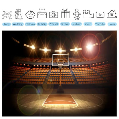 Basketball Backdrop Basketball Arena Photography Background Sports Theme Party Decoration Photoshoot Kids Boys Photo Booth Props 9x6ft - size: 9X6FT