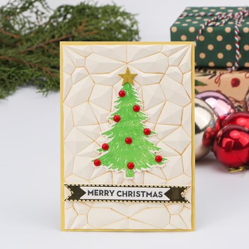 Briartw 3D Embossing Folder for Card Making Adding Textured Detail to Paper Crafting 6.3x4.5inch Clear Texture Plate Perfect for Heavyweight Cardstock (≥250gsm/92lb),Low-Poly Art Texture Template - color: Low-Poly Art