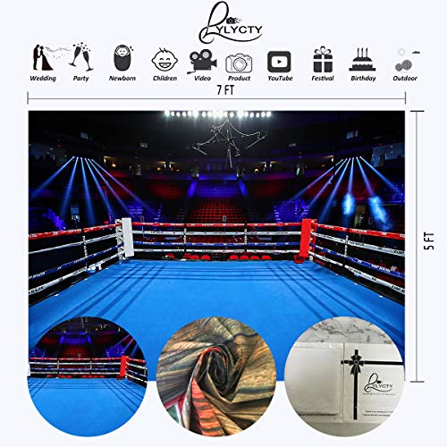 7x5ft Photography Backdrops for Boys Birthday Party Boxing Ring Backgrounds Dorm Decorations Backdrop for Men Portrait Backdrops Photo Booth Props - color: Blue, size: 7x5ft