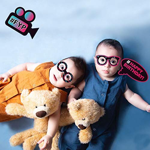 23Pcs Photo Booth Props for TIK Tok,Music Theme Party Supplies,Disco Music Party Decoration.