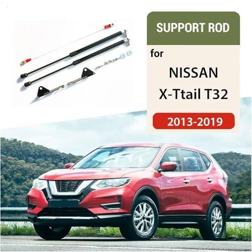 Car Front Hood Support Spring Strut Bars Hydraulic Rod Styling Compatible With Nissan X-Ttail T32 2013-2019 Car-Styling(Carbon silver) - color: Carbon silver