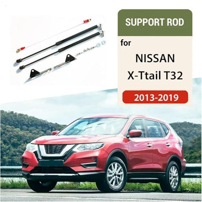 Car Front Hood Support Spring Strut Bars Hydraulic Rod Styling Compatible With Nissan X-Ttail T32 2013-2019 Car-Styling(Piano black) - color: Piano black