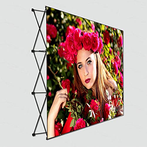 8'x10' Fabric Pop Up Display Stand with Carrying Bag for Trade Show Backdrop Booth Display Stand,Banner Pop Up Stand Exact size：118 ½"(W) x 89 ⅜" (H) x 11 ¼" (T)