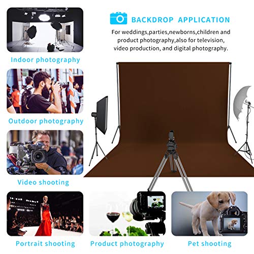 ISSUNTEX 5X7 ft/1.5X2.1 Meters Brown Background Photo Backdrop, Photo Studio, Collapsible High Density Screen for Video Photography and Television - color: Brown, size: 5X7 ft