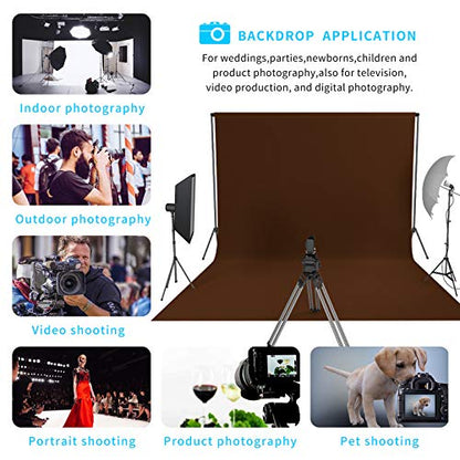 ISSUNTEX 5X7 ft/1.5X2.1 Meters Brown Background Photo Backdrop, Photo Studio, Collapsible High Density Screen for Video Photography and Television - color: Brown, size: 5X7 ft