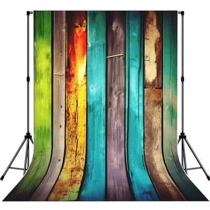 Colorful Wooden Boards Backdrop Background for Photography 5x7ft Photobooth Professional Photo Backdrop Curtains Video Photography Studio Photo Backgrounds Banner Booth Background Screen Parties - color: Colorful Wooden Boards