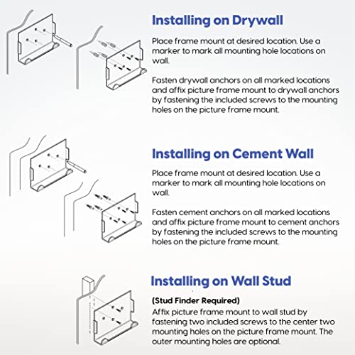 Mammoth DuraClear Wall Mount Kit for 4x10 Acrylic Picture Frames, Hardware Installation Kit and Double Sided Tape Inclusive (Landscape Orientation) - size: 4x10 Wall Mount Kit