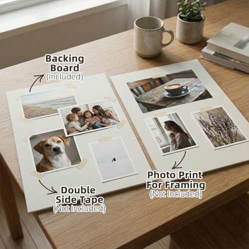 Somime 25 Pack Embossed Backing Boards Only, 12x18 Uncut White Mat Board, Acid Free Backer Boards Ideal for Photos, Pictures, Prints, Frames, and Artwork - size: 12x18