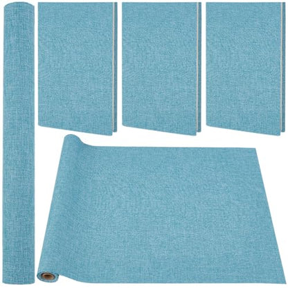 CRASPIRE 51 x 11.8 Inch Blue Book Cover Fabric Bookbinding Book Cloth A4 to A8 Paper Backed Woven Polyester Cadet Blue Cover for Books Album Scrapbooking Archival DIY Covering Binding Protector - color: Cadet Blue