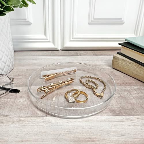 Plymor 4.5" x 4.5" Round Glass Display Tray, Pack of 2 - size: 4.5" x 4.5"