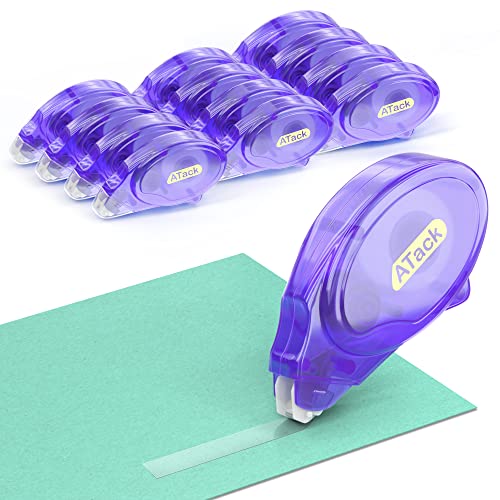 ATack Double Sided Tape Roller for Crafts and Scrapbooking, 12-Pack Photo-Safe Adhesive Roller for Photos, Glue Tape for Journaling, School, Office, and Scrapbook Supplies, 0.3 in x 30 ft - size: 0.3-inch by 360-Inch, 12-Pack