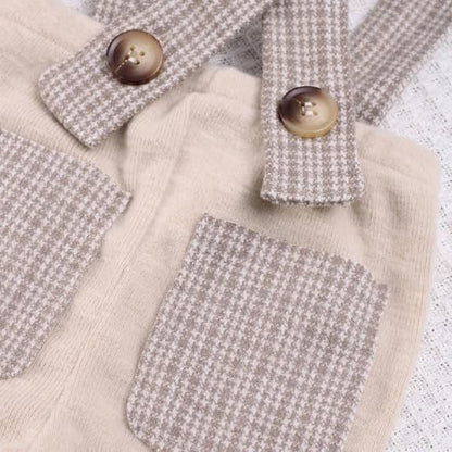 Newborn Baby Boy Suspender Pants Photo Outfits Gentleman Photography Outfit Girl - color: Beige