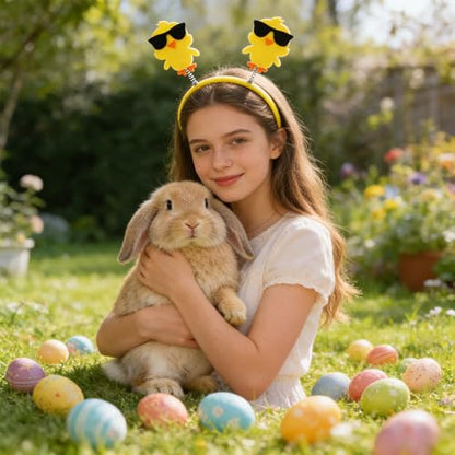 Easter Headband Cute Chicks Hair Bands Yellow Chicken Headpiece Hair Accessories for Women Girls Easter Party Favor Supplies