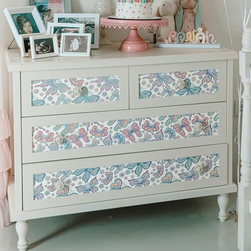 Main Street Peel and Stick Wallpaper Eco-Friendly Sheets 12 Pack, 11 X 16 Inch Bohemian Butterflies Design, Wall Mural for Home Decor, Removable Wall Decor Wallpaper Peel and Stick for DIY Projects - style: Bohemian Butterflies Design SCF