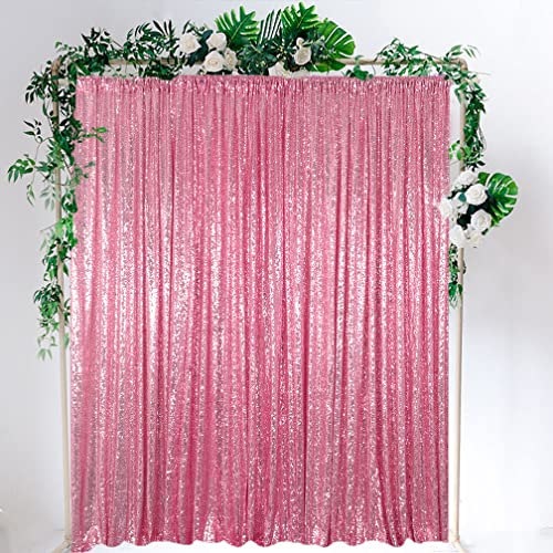 Partisout Polyester Sequin Backdrop 4ft x 7ft, Pink Gold, for Wedding, Party, Photography, Curtain, Includes 1 Panel - color: Pink Gold, size: 4ftx7ft