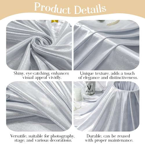 10x10ft Silver Backdrop Curtains Wedding Party Glitter Sequin Curtain Backdrop Photo Fabric Shimmer Drapes Backdrop Bridal Baby Shower Birthday Christmas Photoshoot Background 5x10FT, 2 Panels - color: Silver, size: 10ft X 10ft(2 Panels 5ft X 10ft)