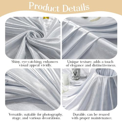 10x10ft Silver Backdrop Curtains Wedding Party Glitter Sequin Curtain Backdrop Photo Fabric Shimmer Drapes Backdrop Bridal Baby Shower Birthday Christmas Photoshoot Background 5x10FT, 2 Panels - color: Silver, size: 10ft X 10ft(2 Panels 5ft X 10ft)