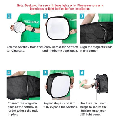 NEEWER 2 Pack LED Light Panel Softbox for 660 480 Video Light,Outer 16.3"x6.5" Inner 9.8"x8.7" Foldable Light Diffuser for Photo Studio Video Shooting - style: 2 Pack