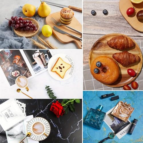 8PCS Photo Backdrop Product Photography Backdrops,22x34In Wood Grain Patterns Small Flat Lay Seamless Paper Background Props Tabletop Photo Shoot for Food Jewelry Cosmetics