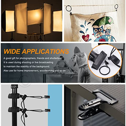 22Pcs Backdrop Heavy Duty Spring Clamps Elastic Photo Clips Holder Clips Assortment Kit w Curtain Clips Backdrop Rings Metal Backdrop Clips Clamps for Photography Video Studio Photo Backdrop - size: Metal Backdrop Clips Set