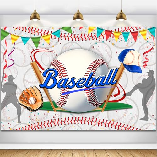 Baseball Birthday Backdrop Baseball Sports Theme Photography Background Sport Themed Party Decorations Banner for Baby Shower Kids Boys Teenager Portrait Photo Booth Studio Props 7x5ft FU06DX - size: 7x5ft