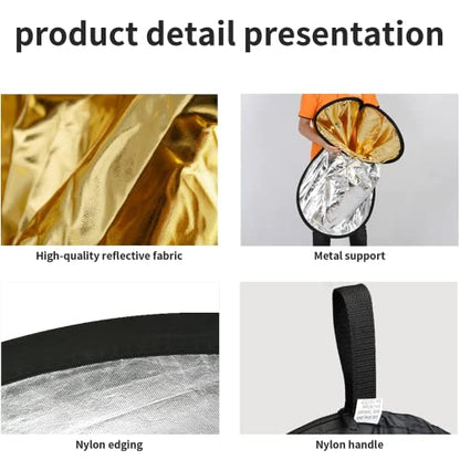 Godox 35"x47"/90x120cm Collapsible Photography Light Reflector, 5-in-1 Oval Multi Disc Diffuser with Carrying Bag - Gold, Silver, Black, White, Translucent for Video Studio Outdoor Lighting - size: 35"x47"/90x120cm