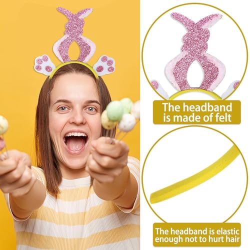 Chicken Rabbits Ears Hairband Photo Props Easters Hair Hoop Headband Party Headpiece Fun Headbands for Music Festival - style: Bow tie eggshell chicken model