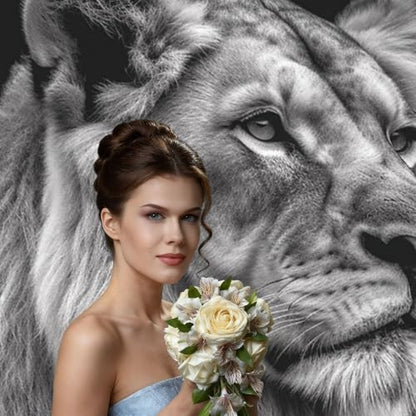 Gray Lion Backdrop Background for Photography 5x7ft Photobooth Professional Photo Backdrop Curtains Video Photography Studio Photo Backgrounds Banner Booth Background Screen Parties - color: Gray Lion