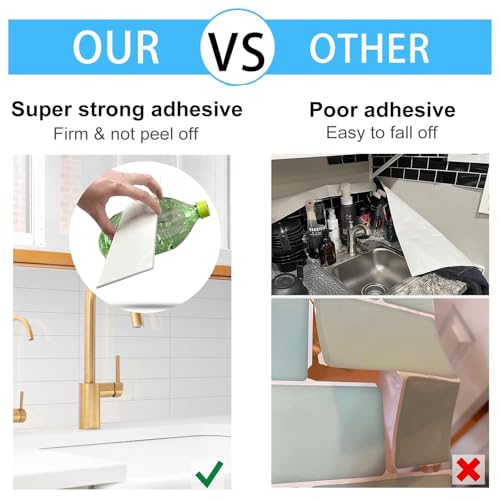 24-Pieces Peel and Stick Tiles for Kitchen Backsplash, New Upgrade Design 12" x 3"SPC Subway Backsplash Tiles, Cream White Premium Finger Tiles (Beige). - color: Beige, size: 10 Sheet