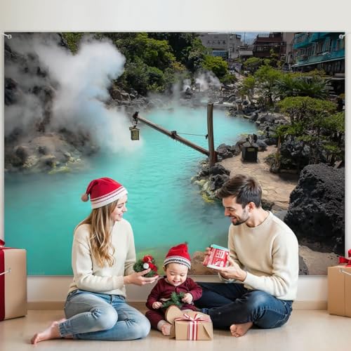 5x7ft Photography Backdrop hot Spring beppu Oita Japan Geothermal spa jigoku Japanese Photo Backdrop Photography Background for Photoshoot Portrait Video Party Photo Studio Prop Booth - color: Color10