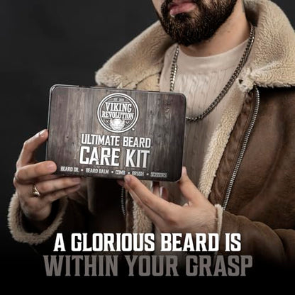 Viking Revolution - Ultimate Beard Kit - Beard Grooming Kit with Beard Brush, Beard Comb, Beard Balm, Beard Oil, Beard & Moustache Scissors - Gifts for Men - size: 5 Piece Set