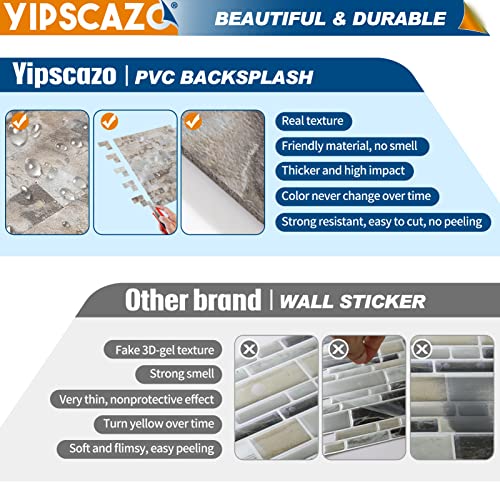 10 - Sheet Peel and Stick Backsplash Wall Tile, PVC Kitchen Backsplash, Stick on Tiles for Backsplash Kitchen (12'' X 12'', Perisa with Metal) - color: Perisa with Metal