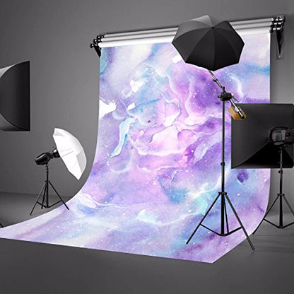 5X7ft Pink Purple Watercolor Painting Marble Texture Pattern Studio Backdrop LYHUI049