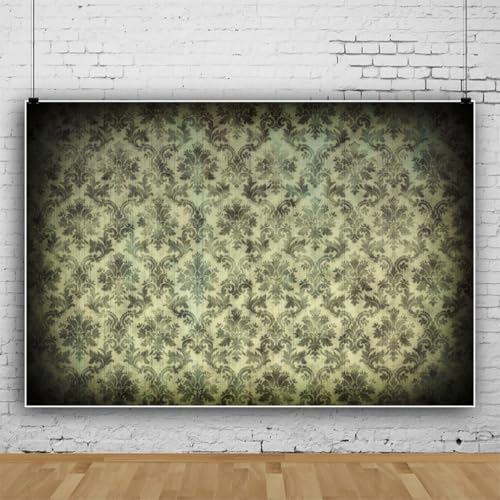 Yeele 5x3ft Mid Century Damask Floral Pattern Backdrop Vintage European Classic Flower Pattern Room Inside Photography Background for Kids Adults Artistic Portrait Photo Shoot Props Vinyl - size: 5x3ft