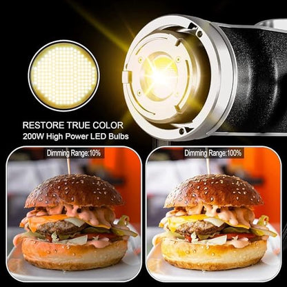 GVM 200W LED Video Light with Lantern Softbox, SD200D Photography Studio Lighting Kit with Bluetooth/DMX Control, 93000lux@0.5m 3200K-5600K Bi-Color Continuous Output Lighting for YouTube - size: 200w