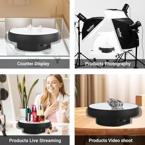 JAYEGT Motorized Rotating Display Stand, 6.3inch /11 Lbs Load ,Mirror Cover ，360 Degree Electric Rotating Turntable ,Cup Display Turner Stand,Photography Products, Jewelry ,Tumbler-Black