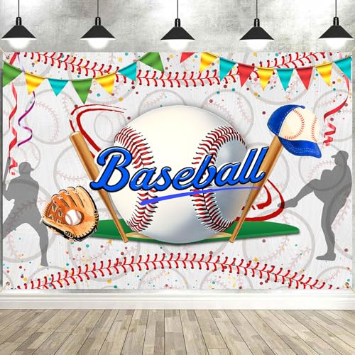 Baseball Birthday Backdrop Baseball Sports Theme Photography Background Sport Themed Party Decorations Banner for Baby Shower Kids Boys Teenager Photo Booth Studio Props 9x6ft FU051DX - size: 9x6ft