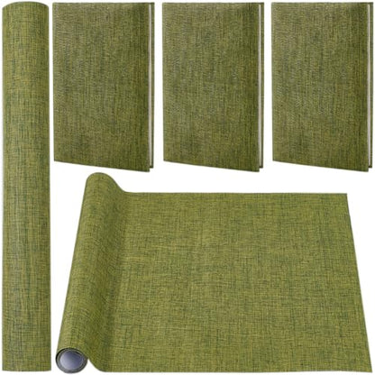 CRASPIRE 51 x 11.8 Linen Book Cloth Olive Books Binding Fabric Surface Paper Backed Bookcover Densely Woven Cloth Album Scrapbooking Archival Covering Protector Bookcloth Bookbinding Supplies - color: Olive