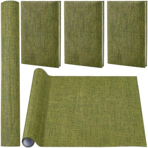 CRASPIRE 51 x 11.8 Linen Book Cloth Olive Books Binding Fabric Surface Paper Backed Bookcover Densely Woven Cloth Album Scrapbooking Archival Covering Protector Bookcloth Bookbinding Supplies - color: Olive