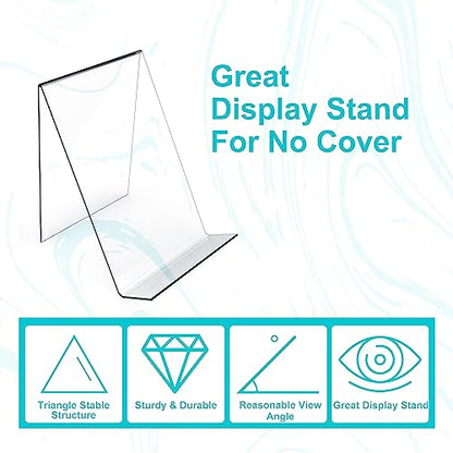 Boloyo Acrylic Book Stand Without Ledge,6 Inch 6PC Clear Acrylic Display Easel Transparent Display Stand Holder Tablet Holder for Displaying Pictures,Books,Artworks, CDs - size: 6PC