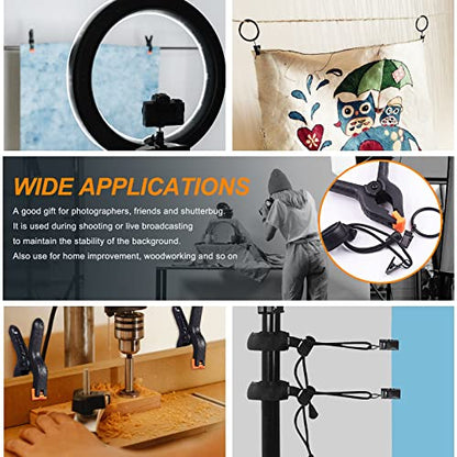 22Pcs Backdrop Kit with Clips, Clamps, Rings & Spring Clamps for Photography & Video Studio - size: Plastic Backdrop Clips Set