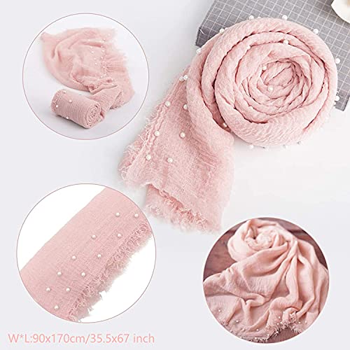 2 PCS Baby Props Photography Wrap Kit, Newborn Photography Props, Handmade Pearl Wrap Blanket for Baby Photo Props with Pearl Headband, 35.5 X 67 inch Newborn Outfits for Photography (Pink) - color: Pink