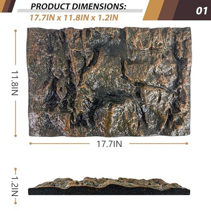 17.7x11.8in Rock Terrarium Background,3D Reptile Tank Background Board,Amphibian Stereo Backdrop Wall,Lizard Snake Gecko Spider Turtle Fish pet silo Background Decorative Panel(Yellow) - color: Yellow 1P