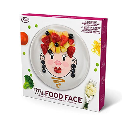 Genuine Fred MS. FOOD FACE Kids' Ceramic Dinner Plate - style: MRS. FOOD FACE