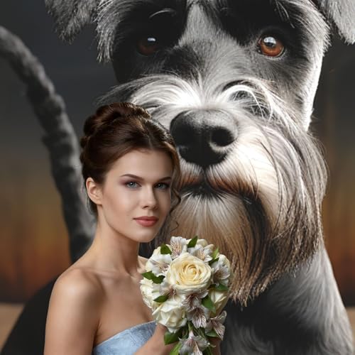 Animal Schnauzer Dog Backdrop Background for Photography 5x7ft Photobooth Professional Photo Backdrop Curtains Video Photography Studio Photo Backgrounds Banner Booth Background Screen Parties - color: Animal Schnauzer Dog
