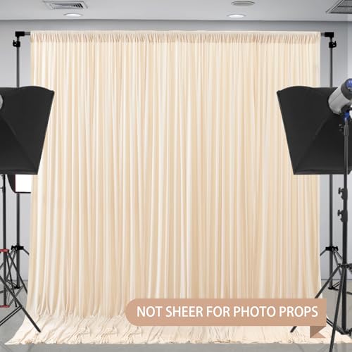 Deep Champagne Backdrop Curtain 4 Panels-Wrinkle-Free Curtains Polyester Photography Drapes for Baby Shower Birthday Party Photo Background Backdrop Stand- 16 X10FT (Champagne) - color: Champagne, size: W4' x H10'(4 panels)