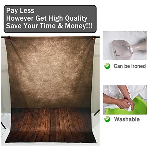 Allenjoy 8x12ft Soft Retro Abstract Brown Wall with Wood Floor Backdrop for Kids Photography Baby Newborn Cake Smash Photo Shoot Background Photographer Props - size: 8'x12'