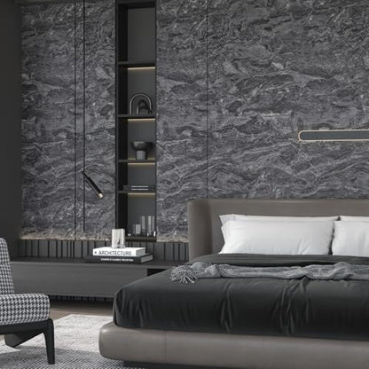 Black White Marble Vinyl Wrap Granite Contact Paper for kitchen Countertops peel and stick Wallpaper 354"x30.3" Matt faux stone Laminate Sheet Counter Top Waterproof Cabinets Table Wall Wrapping Paper