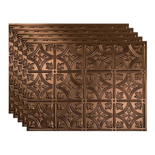 FASÄDE Traditional Style/Pattern 1 Decorative Vinyl 18in x 24in Backsplash Panel in Oil-Rubbed Bronze (5 Pack) - color: Oil-Rubbed Bronze, size: 5 Pack